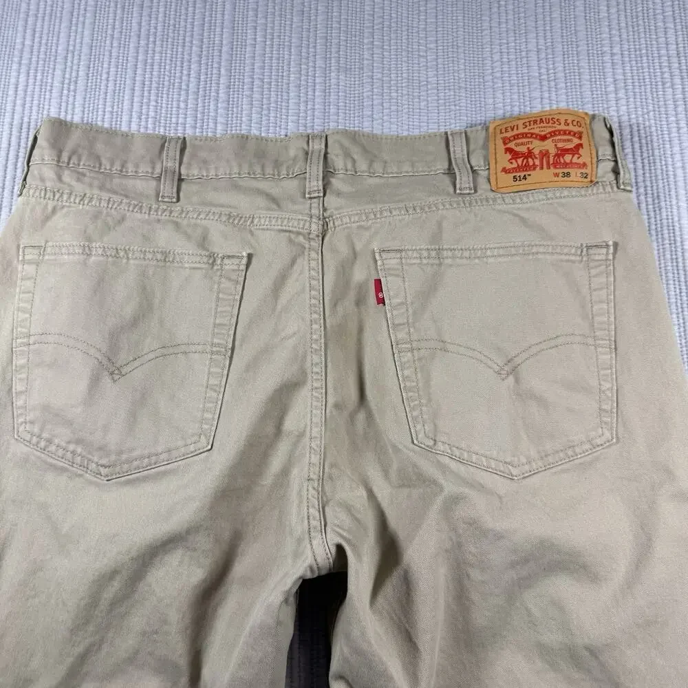 Levi's 514 Jeans Khaki Men’s 38 X 32 Straight Timeless Quiet Luxury Minimalist